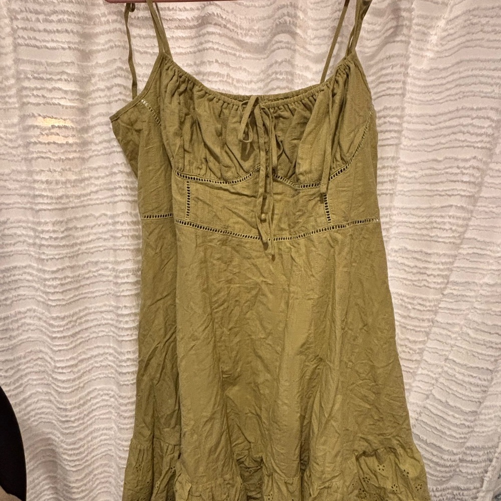 Cider Sage Green Mini Dress